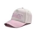 Beige and pink contrast baseball cap with MOMMIN 3D embroidery and adjustable strap - Pink