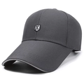 Dark grey baseball cap featuring a silver shield X emblem and a contrast brim trim - Adjustable / Gray