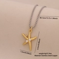 Gold starfish pendant necklace with pearls and gems on a silver bead chain - 1# Starfish
