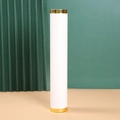 Espositore per bracciali in velluto a un livello con corpo bianco e finiture dorate - Tubo Singolo (Senza Supporto) / Cilindro Singolo Pelle Bianca