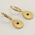 Boucles d'oreilles dorées en goutte d'eau avec pierre verte et détails perlés - Style Goutte d'Eau Verte (477)