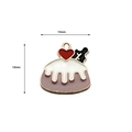 Christmas pudding enamel pendant in gold finish for DIY jewelry making, size 19x18mm - 18# Purple Cake