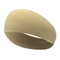 Elastic beige wide sports headband in soft knitted fabric for yoga and running - Khaki