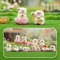 Cat theme blind box figures with wood-carved texture, including 4 regular and 1 hidden style - Cat PAI Emotion Series (Whole Box)