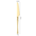 Golden stainless steel dinner knife 23cm length with weight and width specifications - Gold (Dinner Knife)