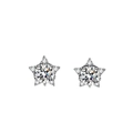 Elegant 925 sterling silver star-shaped stud earrings featuring D color moissanite stones - Star Studs
