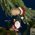 Vintage resin Santa Claus Christmas tree hanging ornament with Merry Christmas sign - Santa Claus Merry Christmas Sign with Lantern