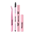 Pink DIY eyelash kit with Bond, Seal, Remover, tweezers, and dual-head brush set - Pink 4-Piece Set
