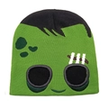 Divertente cappello di lana Frankenstein verde per Halloween con dettagli occhi - M(54-60cm) / Verde (Frankenstein)