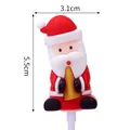 Set of 10 Santa Claus cake toppers for Christmas dessert decoration, 5.5cm height - Soft Glue Santa No.3 (10 Pcs)
