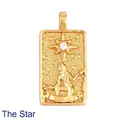 Golden Tarot The Star pendant with cubic zirconia inlay and relief detailing - 18. The Star
