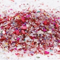 Macro detail of mixed 2-8mm irregular glass stones and beads for DIY nail art and crafts - Style 18