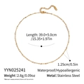 Dettaglio della collana a maglie in acciaio inossidabile placcato oro 18K con misure - Collana Stile Maglia di Osso (YYN025241)