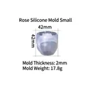 Small rose flower silicone mold for resin DIY, translucent finish, size 42x42mm - Small Rose Mold