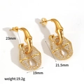 Dettaglio dimensioni degli orecchini in acciaio dorato con zirconi brillanti - Orecchini Oro (TE60559-G)