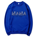Royal blue Mama Est 2025 coquette hoodie with floral MAMA lettering and ribbed cuffs - Blue