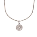Collar de acero inoxidable plateado con colgante de sol y luna y cadena de caja - Color Acero
