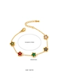 Close-up of golden star charm bracelet with colorful crystal inlays and adjustable clasp - Colorful Star Zircon Bracelet