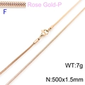 Rose gold stainless steel snake chain necklace with lobster clasp 500mm x 1.5mm - Rose Gold 1.5mm Width 50cm Length (KN203603-Z)