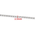 Silver 2.5mm stainless steel box chain for DIY jewelry making and necklace crafts - Square Pearl Chain (2.5mm) / Steel