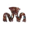 Elegant wavy acetic acid hair claw clip with brown and teal marble pattern - Dark Brown 6cm