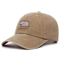 Detail of the high-quality embroidery with Nebraska state outline on khaki washed cotton - Adjustable / Khaki