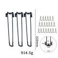 Set van 3 zwarte hairpin meubelpoten 320mm met schroeven voor DIY-tafels - Inklapbare Hairpin Tafelpoten 32 cm (Set van 3 met Schroeven)