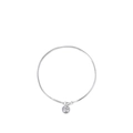 Elegant s925 sterling silver snake chain bracelet with a single round sparkling diamond - 925 Silver / 16cm