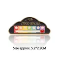 Spilla smaltata a nuvola Mood Tracker nera e oro con cursore arcobaleno e cuore rosso - Nuvola / Stile Nuvola Nera
