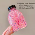 Transparent pink hair ties with colorful dots in a 1000-piece jar for women - Small Thickened Transparent Dots 1000 Pcs (Jar)