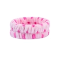 Polsini in flanella rosa a pois rosa scuro per lavare il viso e assorbire acqua - Stile Fascia per Capelli a Pois Rosa (101#) / 1 Pezzo / Rosa a Pois