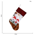 Calza di Natale con bordo a scacchi rossi e neri e motivo di gnomi, decorazione da 25 cm - Calza di Natale (25x45cm)