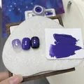Electric blue-purple nail gel #07 showing gradient, solid, and chrome powder effects - Dopamine Patting Gel No. 7