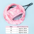 Pink tie-dye dog sun hat with ear holes and adjustable cord shown in size S M L - S / Pink