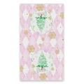 Microfiber kitchen towel with pink diamond lattice and festive golden snowflakes - 45*66cm / Pink White Argyle Trees (CSJ1-16)