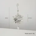 Elegant iron snowflake ornament with hanging beads and crystal droplet for Christmas decor - Silver Double-sided Snowflake