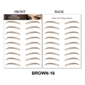 Waterproof 6D bionic eyebrow tattoo stickers in Brown-16 with 10 pairs on a white sheet - 16 (9 Pairs) / Brown