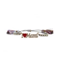 Bracelet MAMA tissé à la main avec perles dorées et breloques coeur étincelantes - I ❤️ Mama Nouveau Cordon Arc-en-ciel Gland
