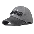 Cappellino da baseball grigio lavato con ricamo 3D Miami Beach - Nero