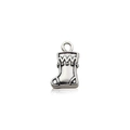 Vintage silver Christmas stocking charm in alloy metal for DIY jewelry making - Christmas Boot Charm