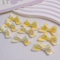 Luminous iridescent yellow resin bow beads for DIY phone chains and jewelry - 20x46mm/Aperture Approx 2.5mm / Iridescent Light Yellow