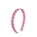 Detalle de la diadema de flores de acrílico rosa mate con cadena de pequeñas flores - 4# Rosa