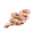 Ciondolo creativo a forma di serpente in acciaio inox oro rosa con scaglie e finitura lucida - Solo Ciondolo (Senza Catena) / Oro rosa