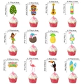 Set di decorazioni per torte a tema tropicale hawaiano con fenicotteri e ananas - Set Foglie di Monstera Hawaiane 12 Pezzi
