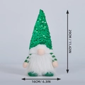 Gnomo de Navidad con luz y gorro de lentejuelas verdes, 29x16cm, adorno festivo de hogar - Verde