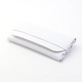 Minimalist white pebbled leather eyeglass pouch case with a seamless foldover design - Leather Case Pouch Style / White