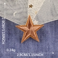 Brown metallic star embroidery patch measuring 2.9cm for clothing DIY and accessories - Bronze