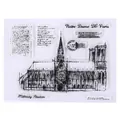 Transparent silicone DIY stamp set featuring Notre Dame de Paris and vintage script patterns - No.13-Notre Dame de Paris