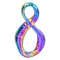 Dettaglio del ciondolo simbolo infinito in acciaio inossidabile 304 finitura arcobaleno - Simbolo Infinito Ciondolo / Arcobaleno