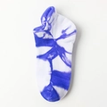 Calze da skate tie-dye blu e bianche in cotone traspirante con design a taglio basso alla caviglia - Taglia unica / Blu Reale
